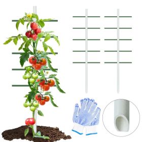 1PC 2FT*7FT White Round Tube Climbing Trellis, Outdoor Gardening Stand, Flower And Vegetable Climbing Trellis, Garden And Balcony Climbing Plant (Option: 2FT7FT)